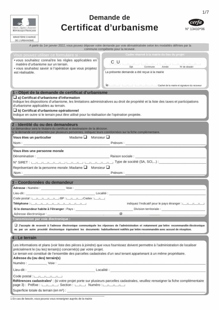 certificat d'urbanisme